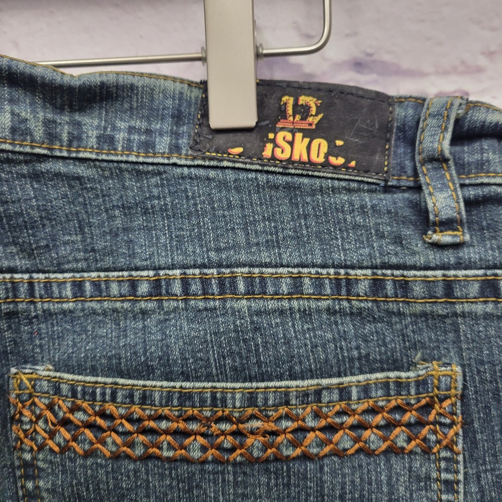 Y2k Old Skool Embroidered Flare Jeans Womens 20 Retro Thrifty‎ Denim Streetwear - Picture 5 of 11